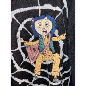 Coraline Unisex Large Black Spiderweb Crewneck Pullover Sweater Hot Topic